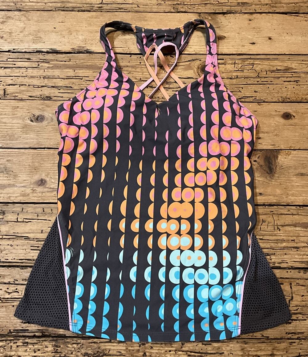 Trina Turk Recreation Womens Size M multicolor cross strap swim top